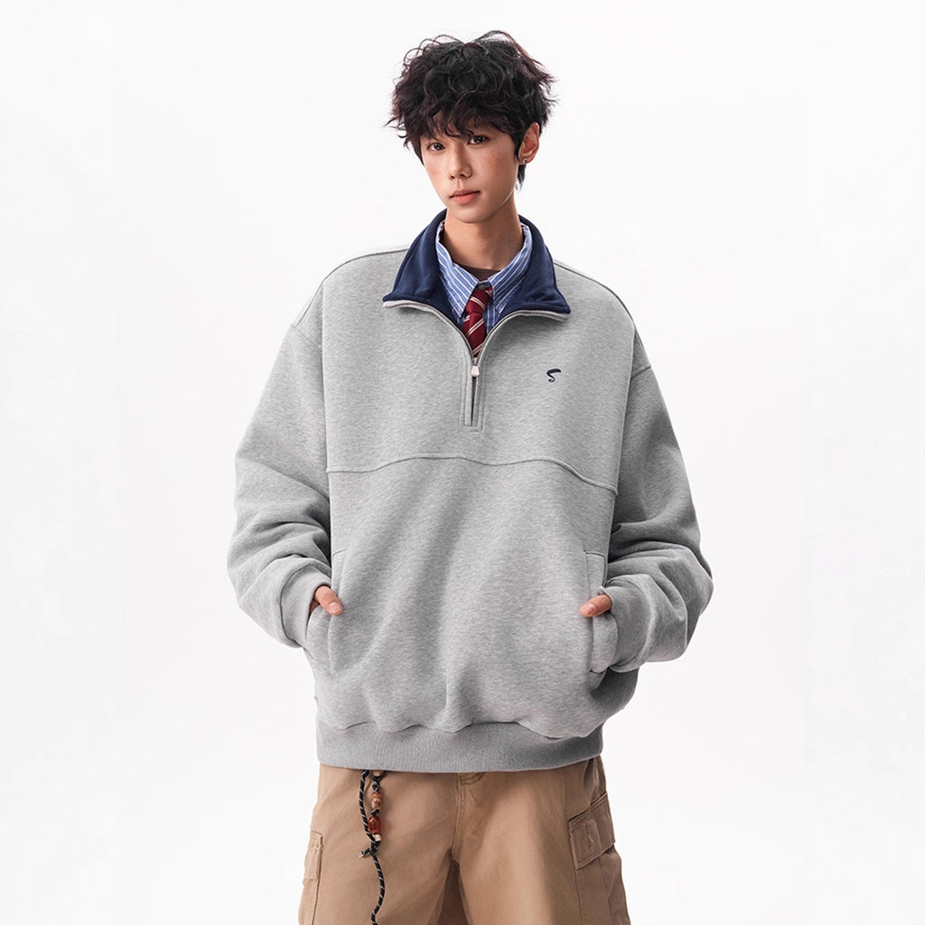 LUXMOVI CORE Zip-Hoodie – Color Block Embroidered