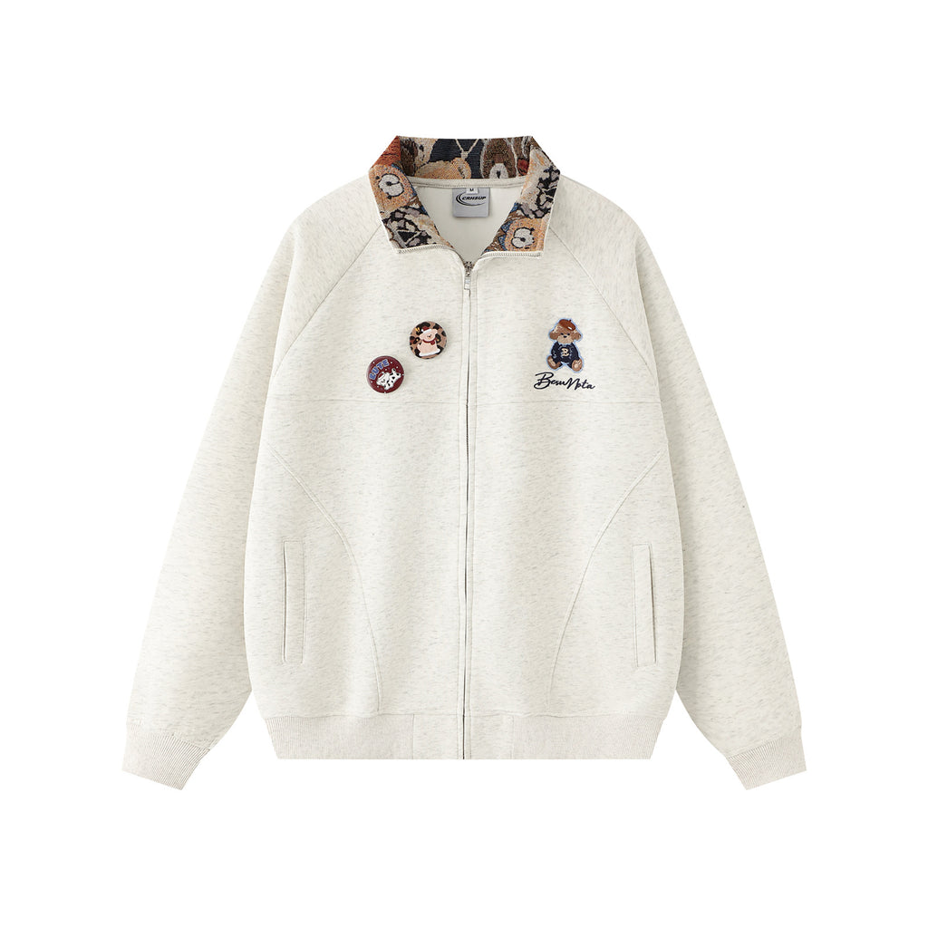 LUXMOVI CORE Hoodie – Bear Embroidery Color Block