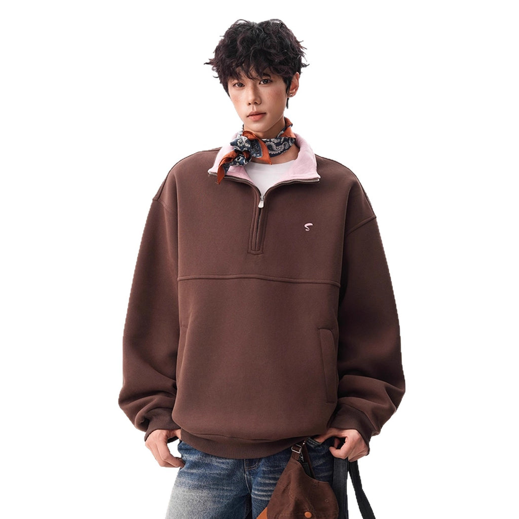 LUXMOVI CORE Zip-Hoodie – Color Block Embroidered