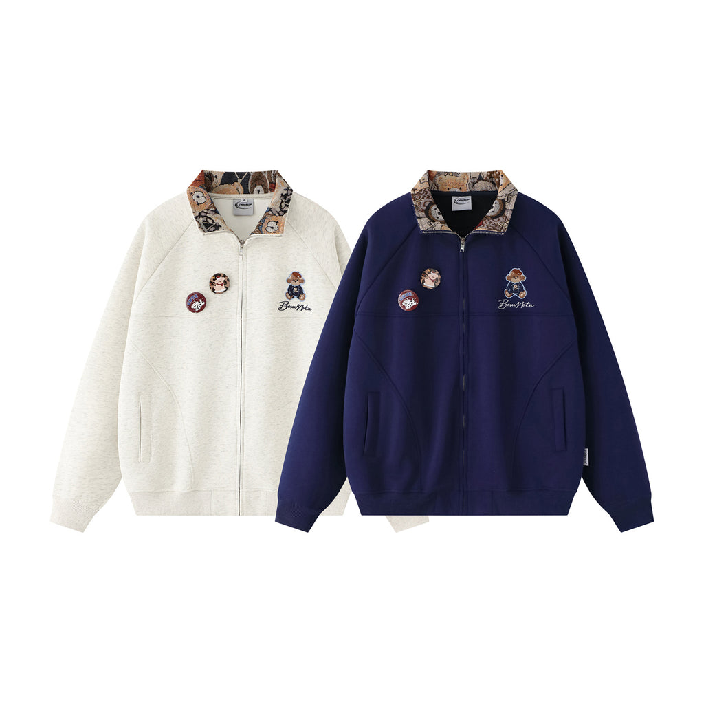 LUXMOVI CORE Hoodie – Bear Embroidery Color Block