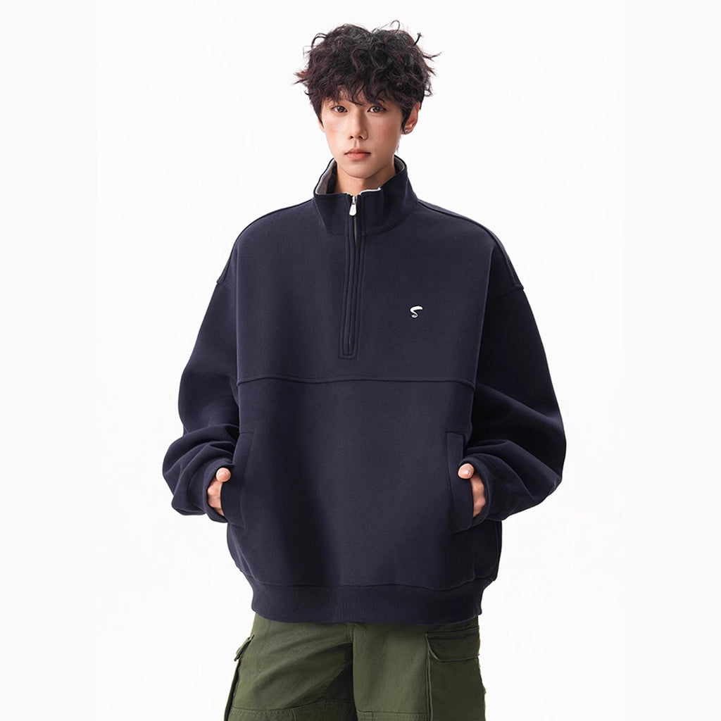LUXMOVI CORE Zip-Hoodie – Color Block Embroidered