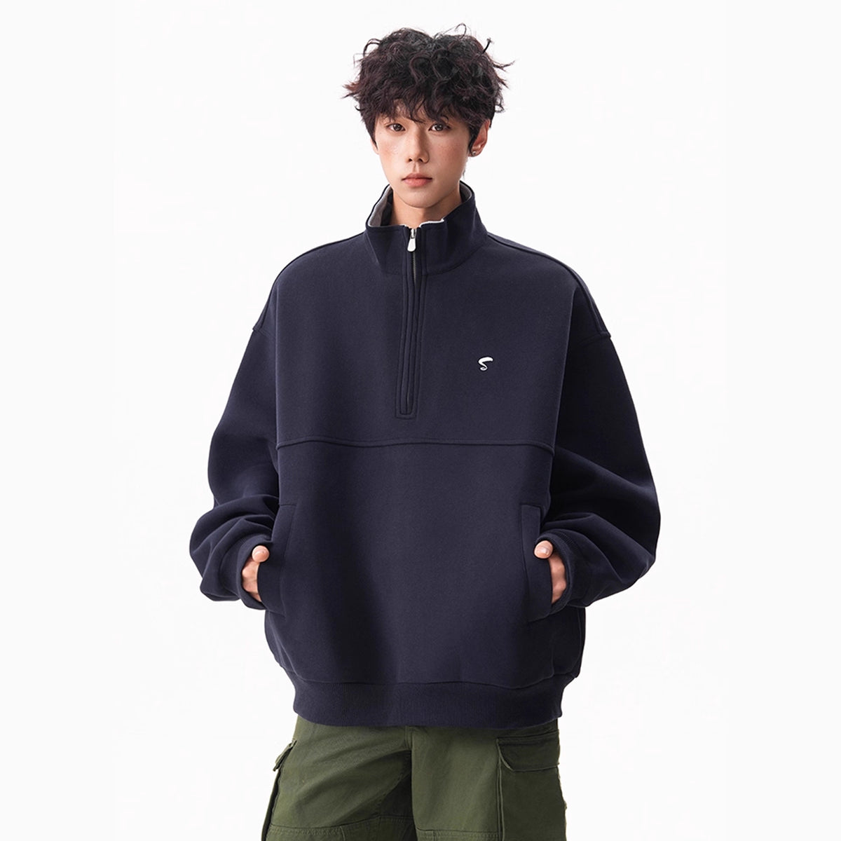 LUXMOVI CORE Zip-Hoodie – Color Block Embroidered