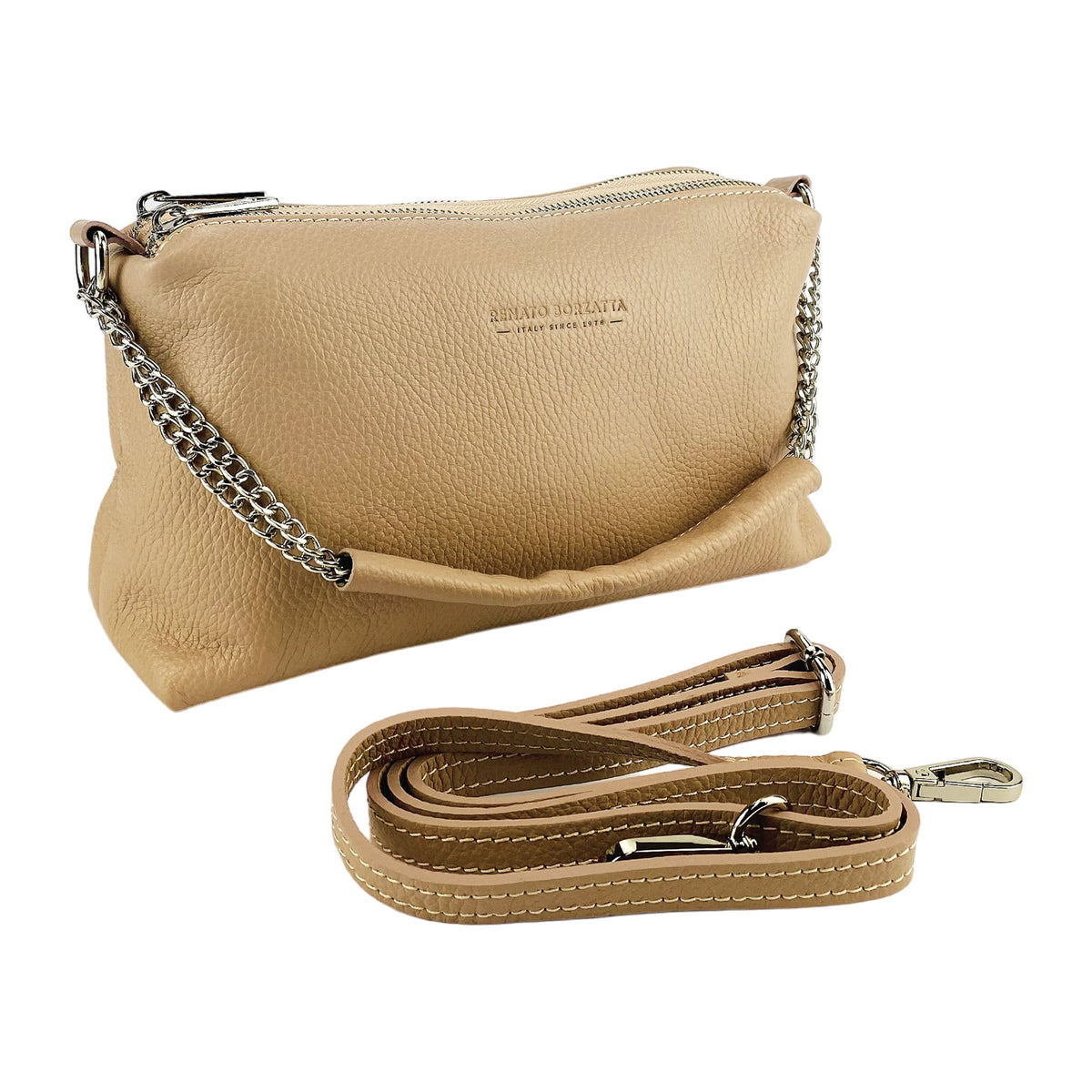 LUXMOVI Leder-Handtasche – Powder