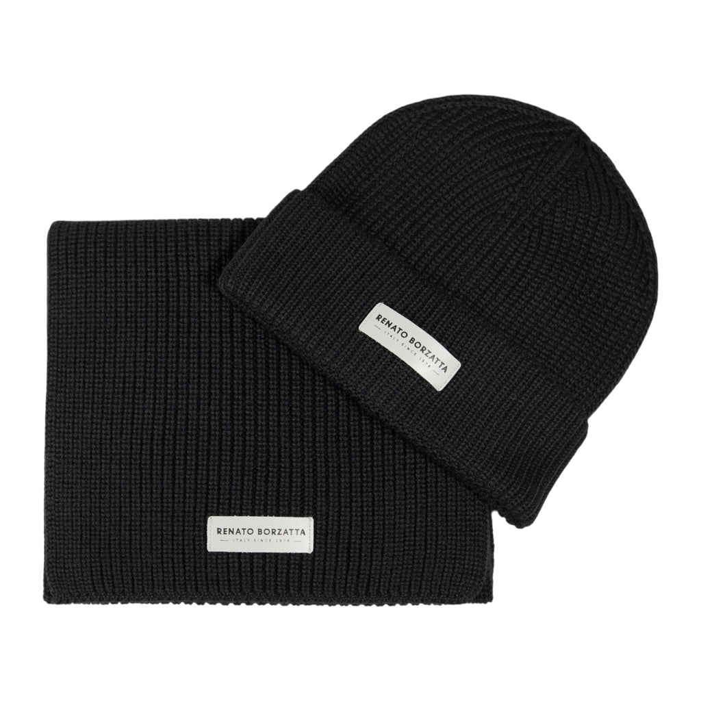LUXMOVI CERVINO Set – Schal & Mütze Schwarz