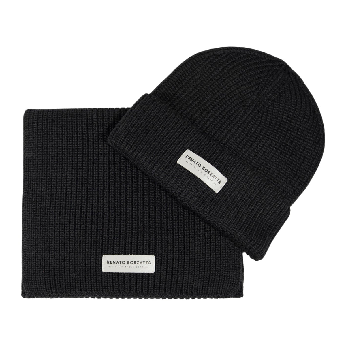 LUXMOVI CERVINO Set – Schal & Mütze Schwarz