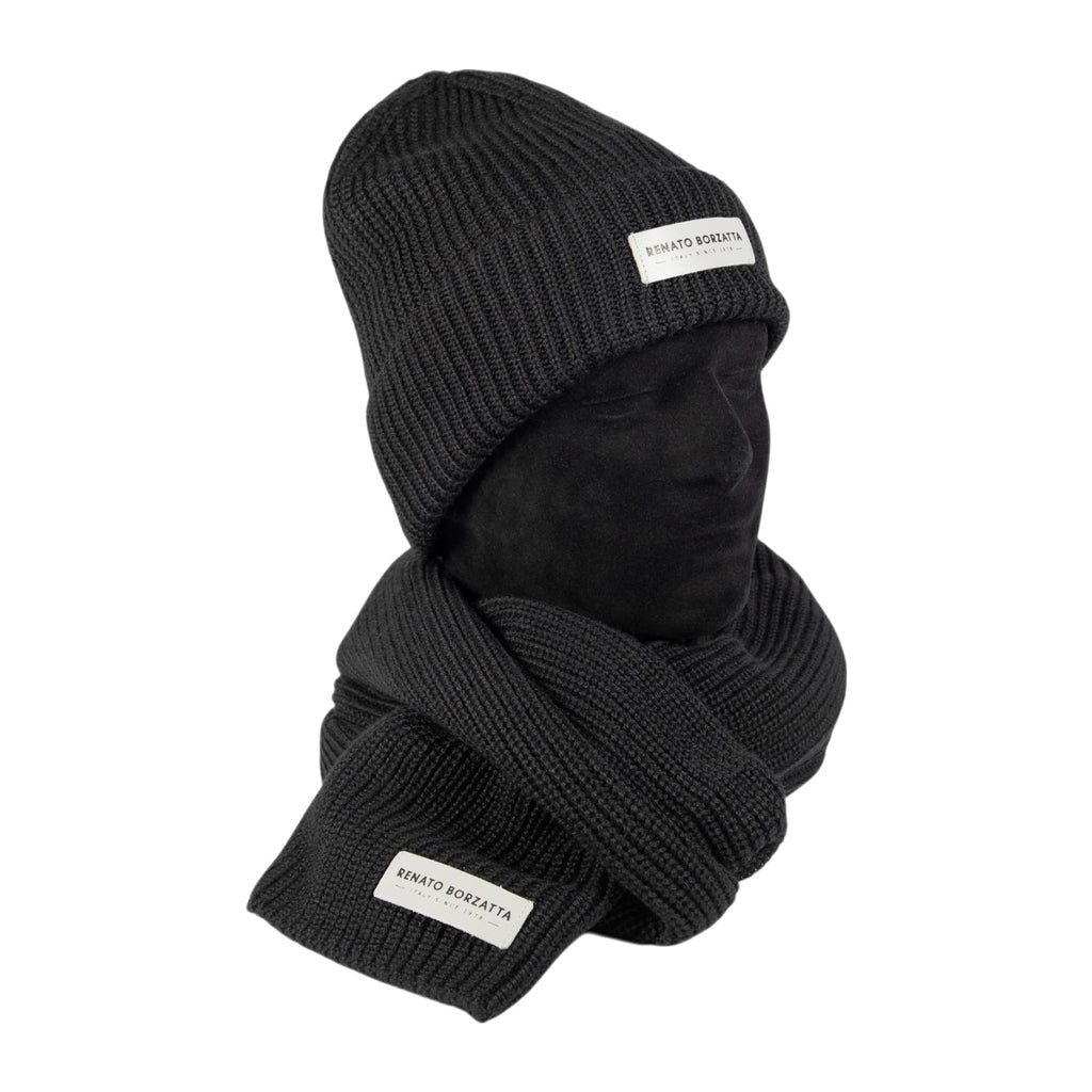 LUXMOVI CERVINO Set – Schal & Mütze Schwarz